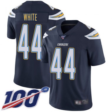Los Angeles Chargers NFL Football Kyzir White Navy Blue Jersey Men Limited  #44 Home 100th Season Vapor Untouchable